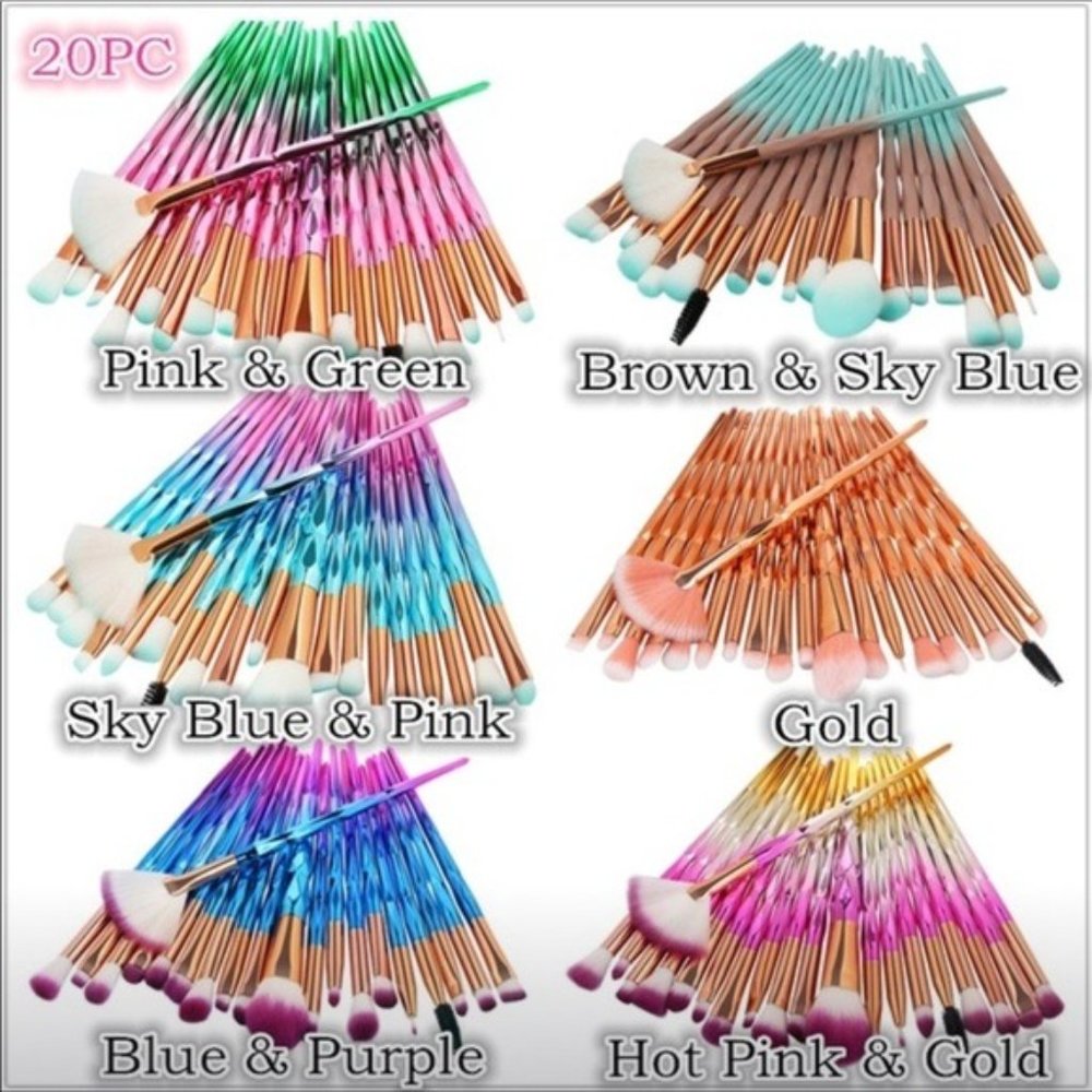 New 20pcs Unicorn Diamond Makeup Brush Set